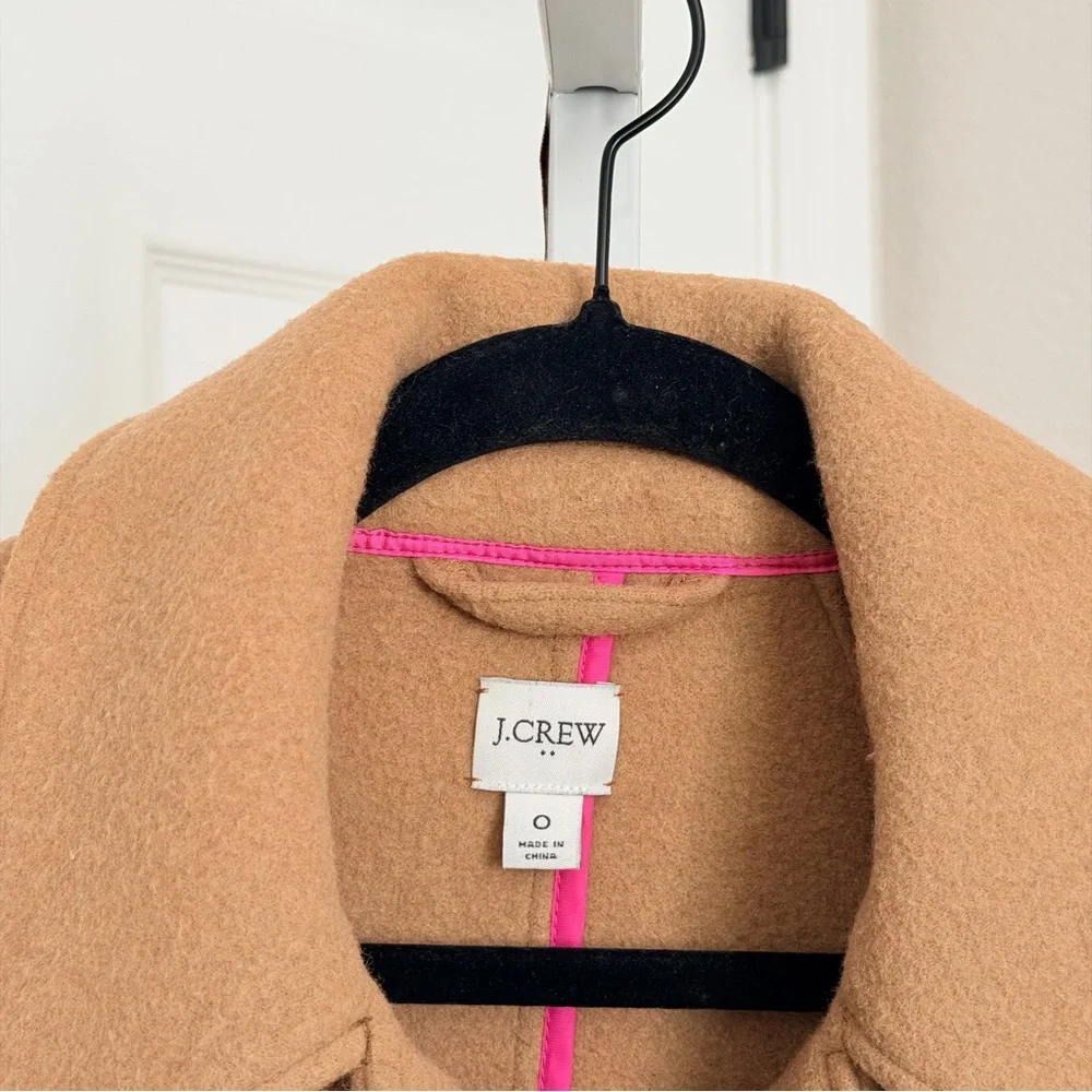 J.Crew‎ Boiled Wool-Blend Peacoat Size 0 Camel Tan - Picture 4 of 6